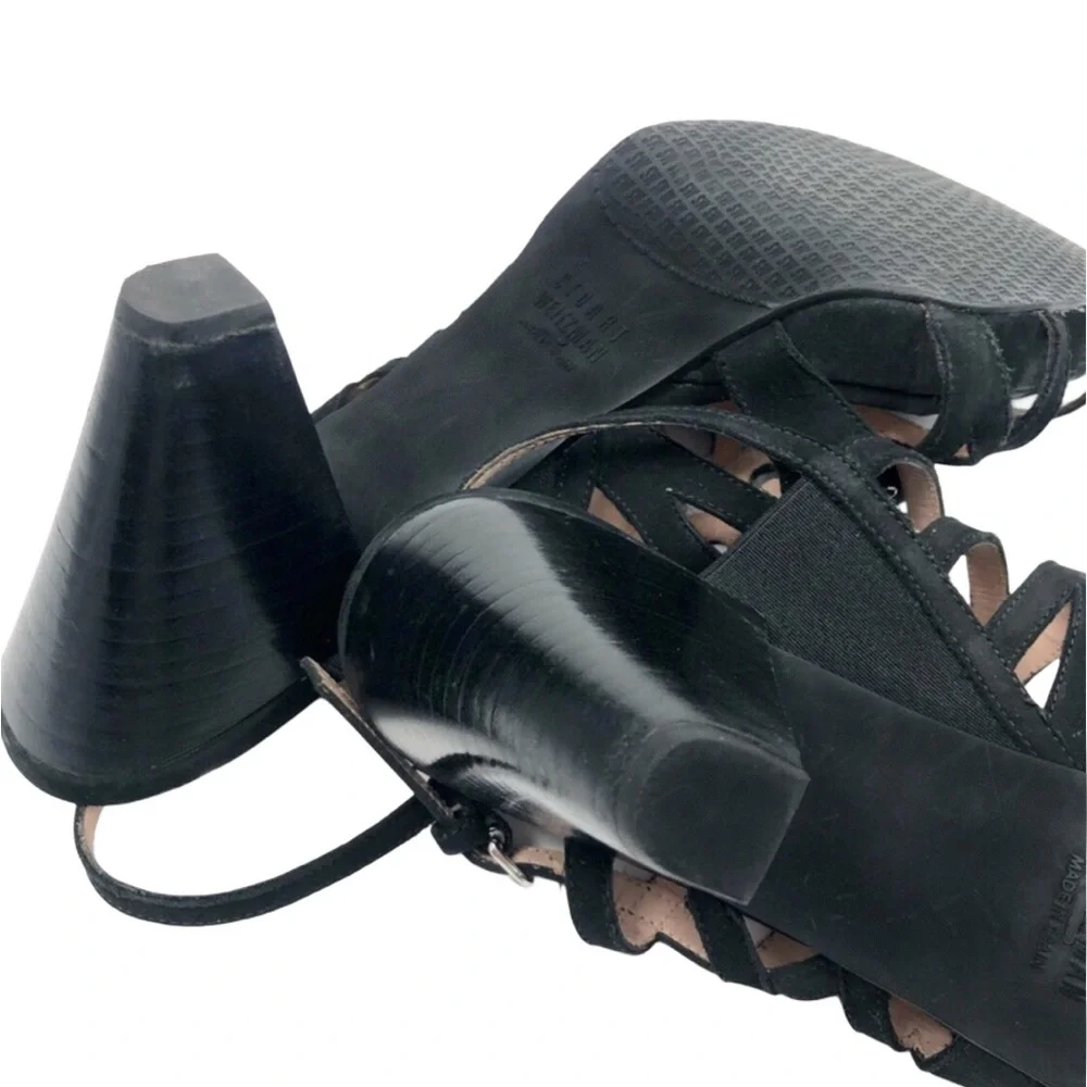 Stuart Weitzman Sz.9.5 N Black Strappy 3” Heel